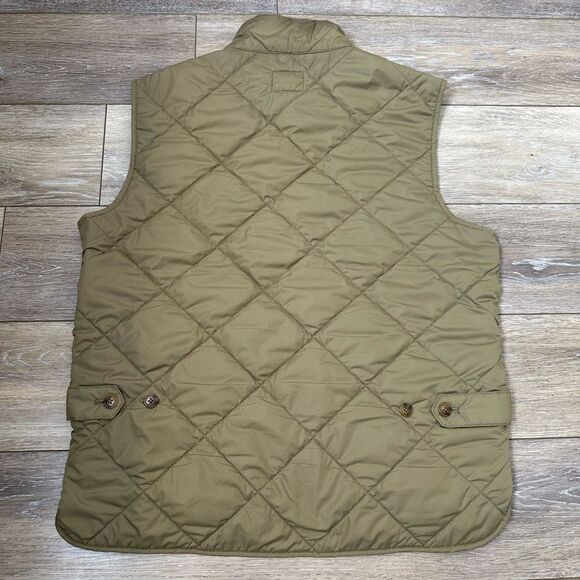 J.Crew Green Quilted Puffer Zip Up Vest Sz S - Picture 2 of 3
